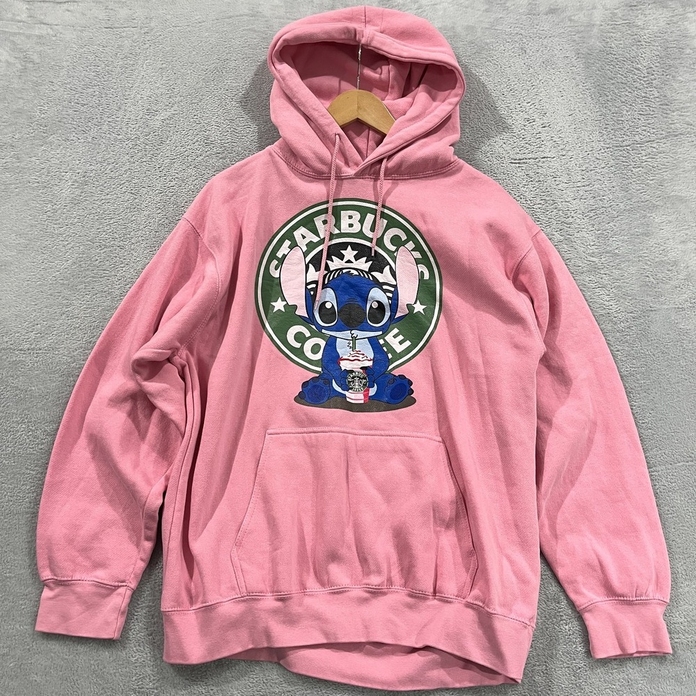 Starbucks Coffee Hoodie Adult Women's XL Men's L Pink Anime Animation Y2K